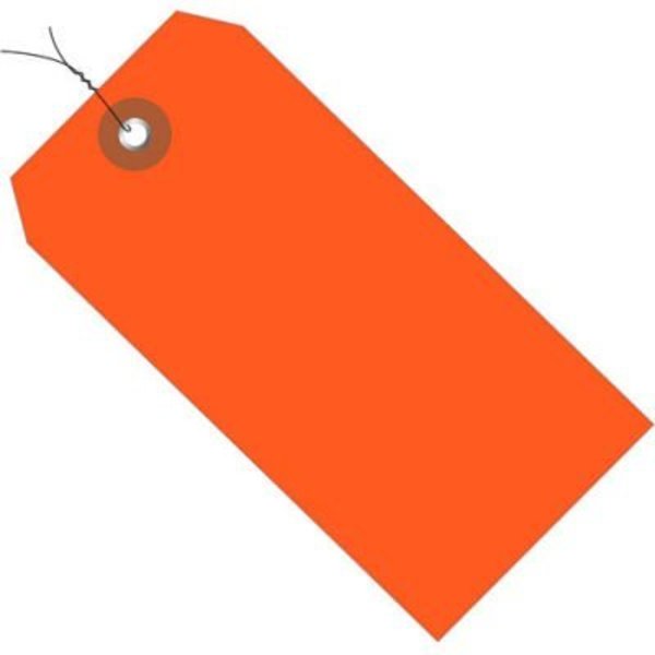 Box Packaging Global Industrial„¢ Plastic Shipping Tag Pre Wired#5, 4-3/4"L x 2-3/8"W, Orange, 100/Pack G26053W